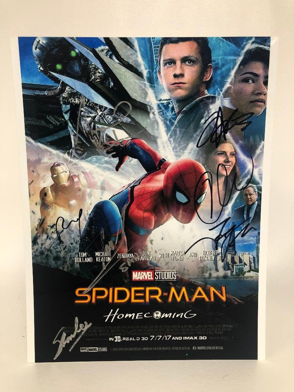 Spider-Man Homecoming Cast Signed Autographed Glossy 8x10 Photo - COA Matching Holograms