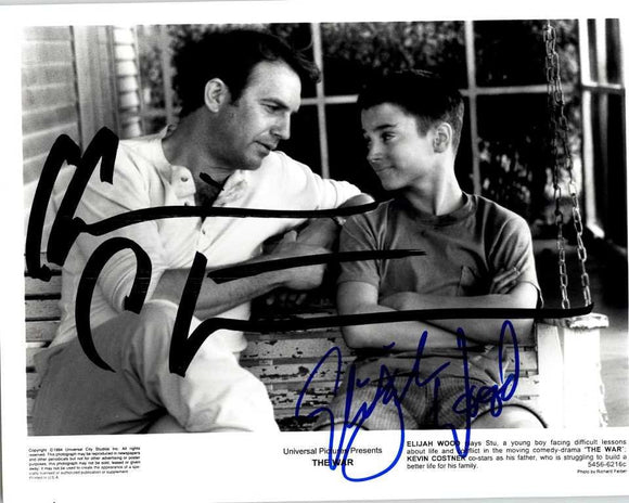 Kevin Costner & Elijah Wood Signed Autographed 