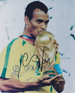 Marcos Cafu Signed Autographed Brazil Soccer Glossy 8x10 Photo - COA Matching Holograms