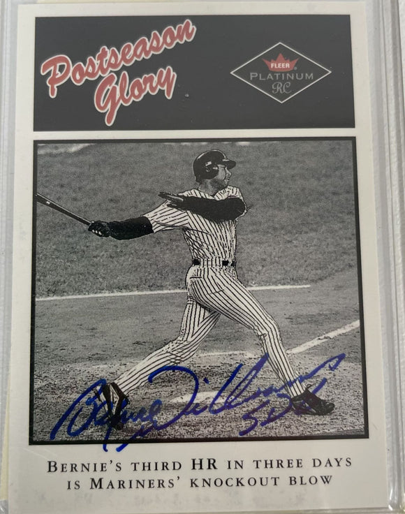 Bernie Williams Signed Autographed 2001 Fleer Platinum Baseball Card New York Yankees - COA Matching Holograms