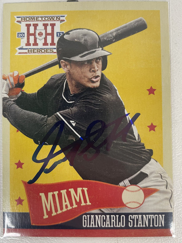Giancarlo Stanton Signed Autographed 2013 Hometown Heroes Baseball Card Miami Marlins - COA Matching Holograms