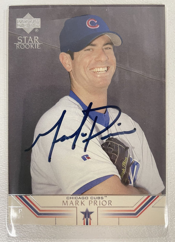 Mark Prior Signed Autographed 2001 Upper Deck Star Rookie Baseball Card Chicago Cubs - COA Matching Holograms