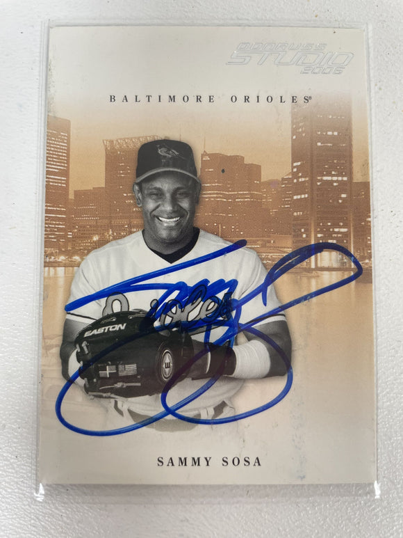 Sammy Sosa Signed Autographed 2006 Donruss Studio Baseball Card Baltimore Orioles - COA Matching Holograms