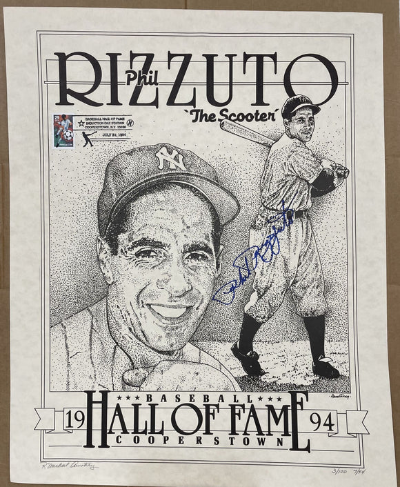 Phil Rizzuto (d. 2007) Signed Autographed 16x20 Print New York Yankees #3/100 - COA Matching Holograms