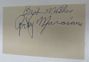 Rocky Marciano (d. 1969) Signed Autographed Vintage 3x5 Index Card - COA Matching Holograms