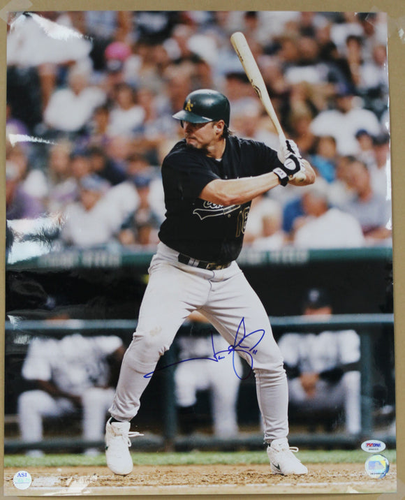 Jason Giambi Signed Autographed Glossy 16x20 Photo Oakland A's - PSA/DNA Authenticated