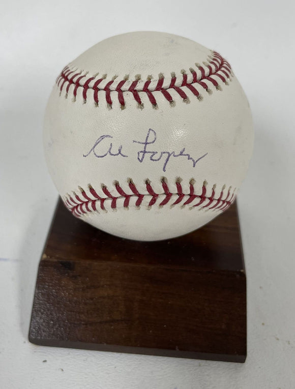 Al Lopez (d. 2005) Signed Autographed Official Major League (OML) Baseball - COA Matching Holograms