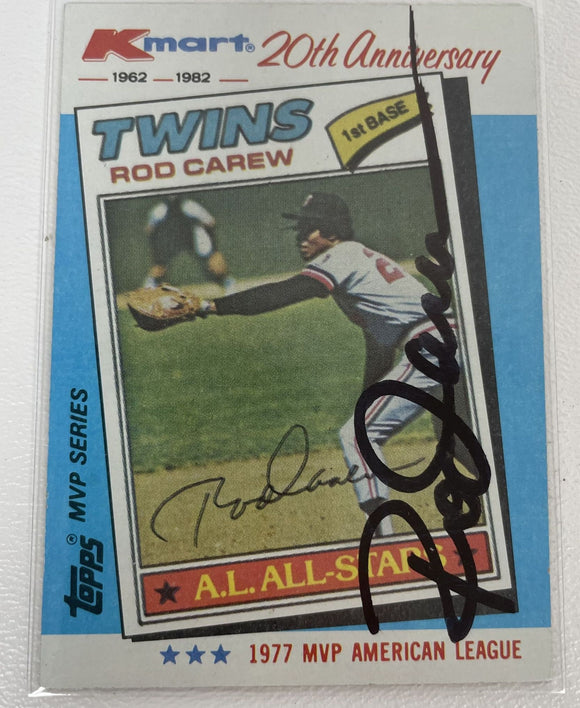 Rod Carew Signed Autographed 1982 Topps MVP Baseball Card - Minnesota Twins