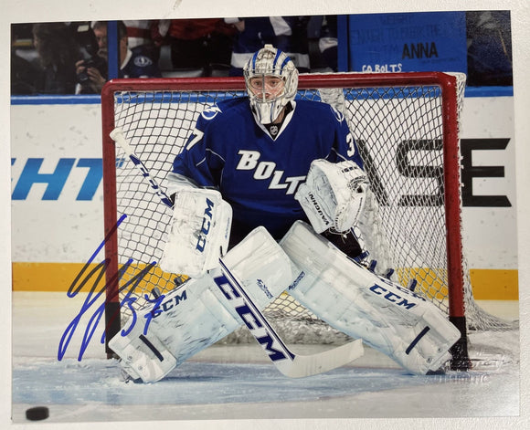 Kristers Gudlevskis Signed Autographed Glossy 8x10 Photo Tampa Bay Lightning - COA Matching Holograms
