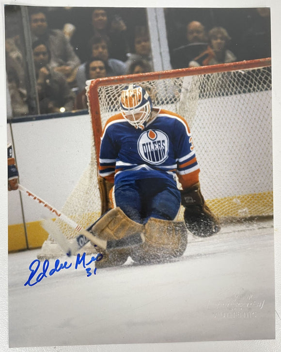 Eddie Mio Signed Autographed Glossy 8x10 Photo Edmonton Oilers - COA Matching Holograms
