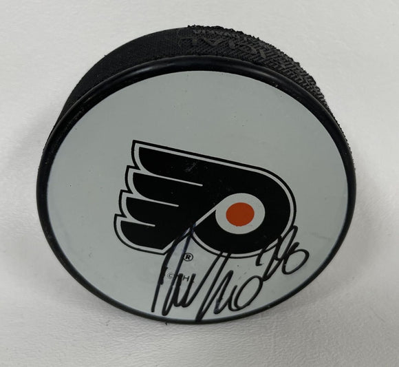Boyd Kane Signed Autographed Philadelphia Flyers Hockey Puck - COA Matching Holograms