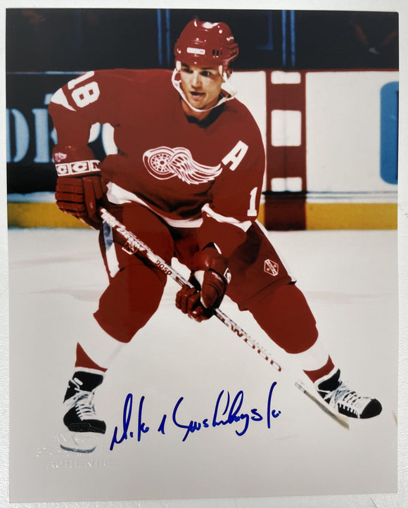 Mike Krushelnyski Signed Autographed Glossy 8x10 Photo Detroit Red Wings - COA Matching Holograms