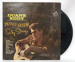 Duane Eddy Signed Autographed "Twangy Guitar Silky Strings" Record Album - COA Matching Holograms