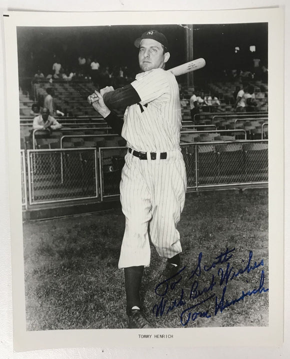 Tommy Henrich (d. 2009) Signed Autographed Vintage Glossy 8x10 Photo - New York Yankees