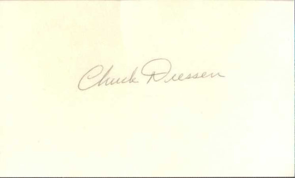 Chuck Dressen (d. 1966) Signed Autographed 3x5 Signature Card - COA Matching Holograms