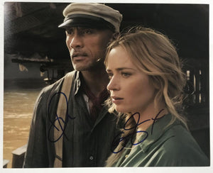 Dwayne 'The Rock' Johnson & Emily Blunt Signed Autographed "Jungle Cruise" Glossy 8x10 Photo - COA Matching Holograms