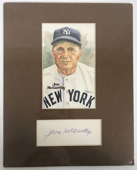 Joe McCarthy (d. 1978) Signed Autographed Matted 8x10 Display New York Yankees - COA Matching Holograms