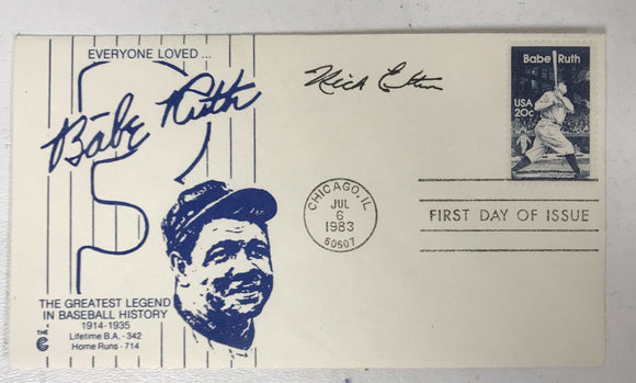 Nick Etten (d. 1990) Signed Autographed Vintage Babe Ruth First Day Cover FDC - New York Yankees