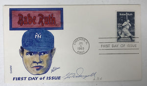Gil McDougald (d. 2010) Signed Autographed Vintage Babe Ruth First Day Cover FDC - New York Yankees