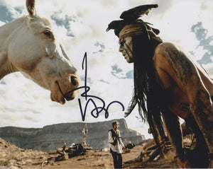 Johnny Depp Signed Autographed "The Lone Ranger" Glossy 8x10 Photo - COA Matching Holograms