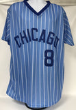 Andre Dawson Signed Autographed Chicago Cubs Blue Pinstripe Baseball Jersey - Beckett BAS Sticker