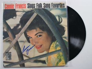 Connie Francis Signed Autographed "Sings Folk Songs" Record Album - COA Matching Holograms