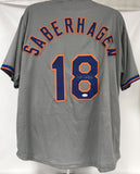 Bret Saberhagen Signed Autographed New York Mets Gray Baseball Jersey - JSA COA