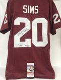 Billy Sims Signed Autographed "78 Heisman" Oklahoma Sooners Football Jersey - JSA COA