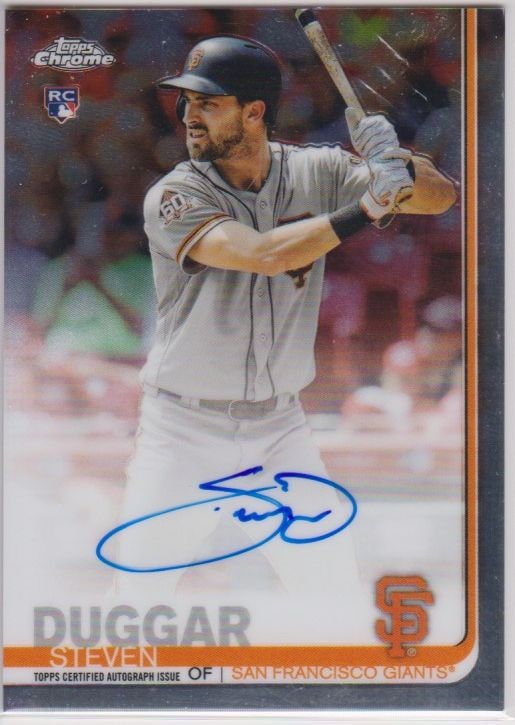 Steven Duggar Signed Autographed 2019 Topps Chrome Certified Auto Card San Francisco Giants - COA Matching Holograms
