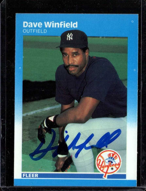 Dave Winfield Signed Autographed 1987 Fleer Baseball Card New York Yankees - COA Matching Holograms