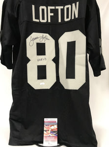 James Lofton Signed Autographed "HOF 03" Oakland Raiders Black Football Jersey - JSA COA