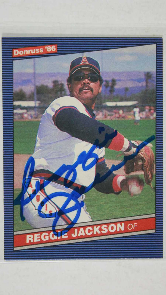 Reggie Jackson Signed Autographed 1986 Donruss Baseball Card - California Angels