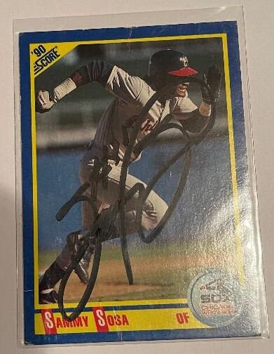 Sammy Sosa Signed Autographed 1990 Score Baseball Card Chicago White Sox - COA Matching Holograms