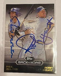 Robin Yount & Paul Molitor Signed Autographed 2006 Topps Back to Back Baseball Card Milwaukee Brewers - COA Matching Holograms