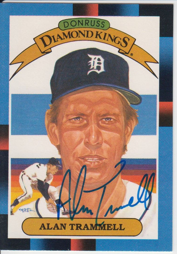 Alan Trammell Signed Autographed 1987 Donruss Diamond Kings Baseball Card Detroit Tigers - COA Matching Holograms