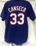 Jose Canseco Signed Autographed Texas Rangers Blue Baseball Jersey - JSA COA