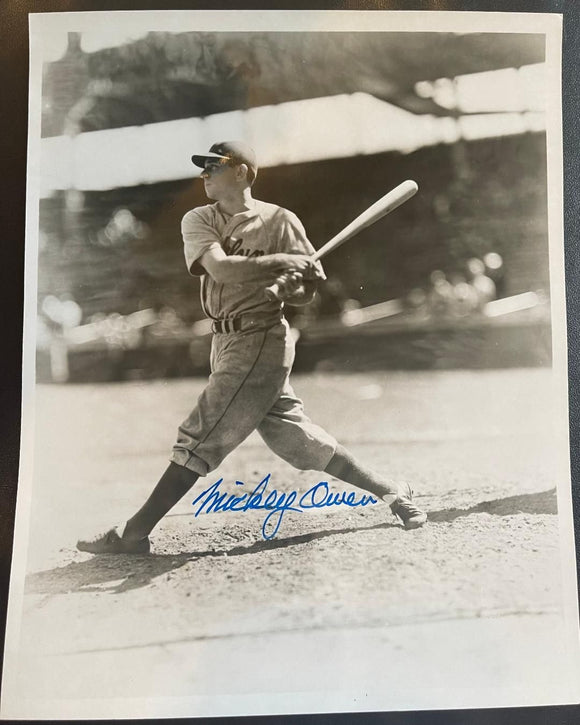 Mickey Owen (d. 2005) Signed Autographed Vintage Glossy 8x10 Photo Brooklyn Dodgers - COA Matching Holograms