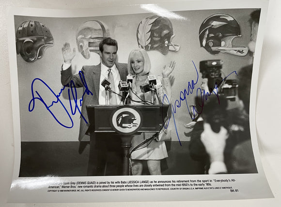 Dennis Quaid & Jessica Lange Signed Autographed 