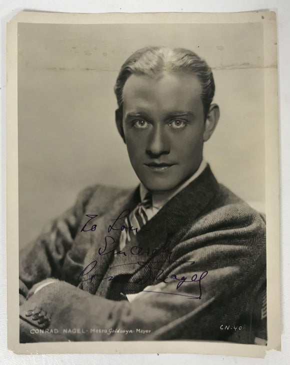 Conrad Nagel (d. 1970) Signed Autographed Vintage Glossy 8x10 Photo - COA Matching Holograms
