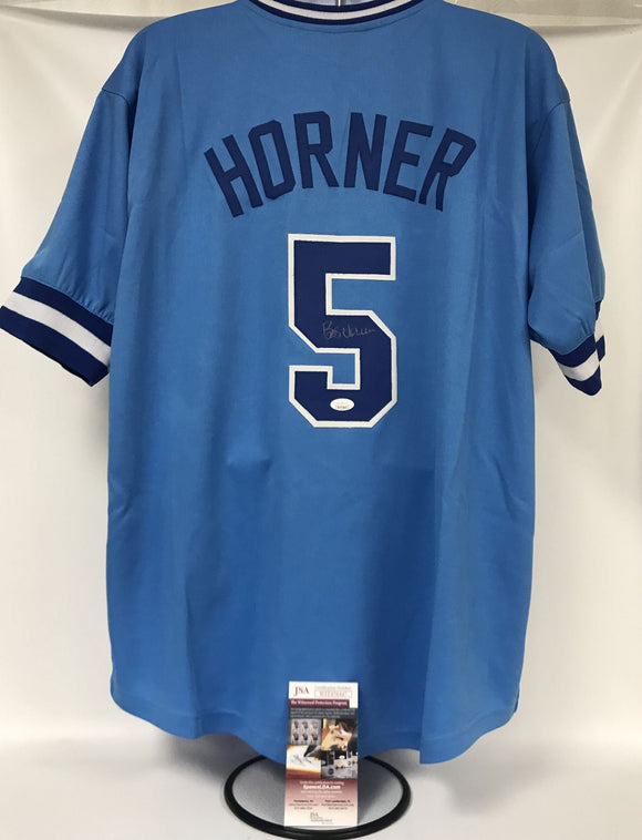 Bob Horner Signed Autographed Atlanta Braves Blue Baseball Jersey - JSA COA