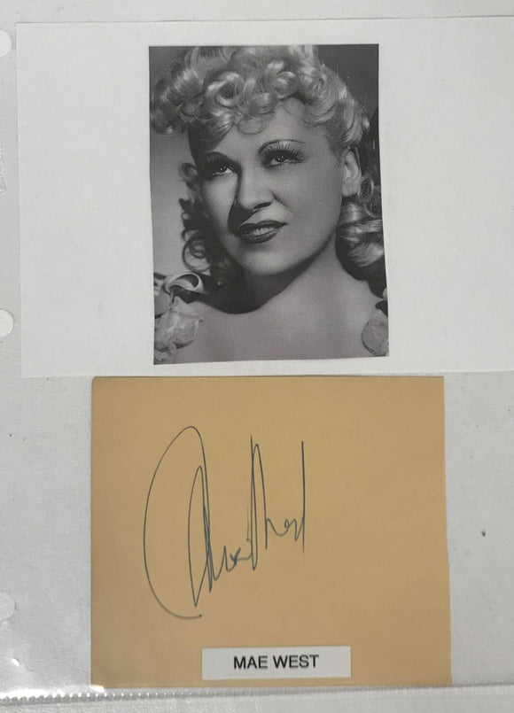 Mae West (d. 1980) Signed Autographed Vintage Signature 8.5x11 Display - Lifetime COA