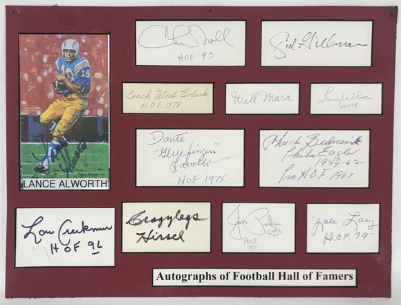 NFL Hall of Famers (12) Signed Autographed 12x16 Matted Display Allworth, Gillman, Noll, more - Lifetime COA
