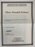 Oliver Wendell Holmes Sr. (d. 1894) Signed Autographed Vintage Signature Cut 8.5x11 Display - Lifetime COA
