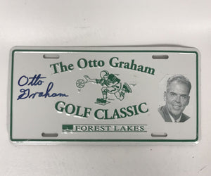 Otto Graham (d. 2003) Signed Autographed The Otto Graham Classic License Plate - Lifetime COA