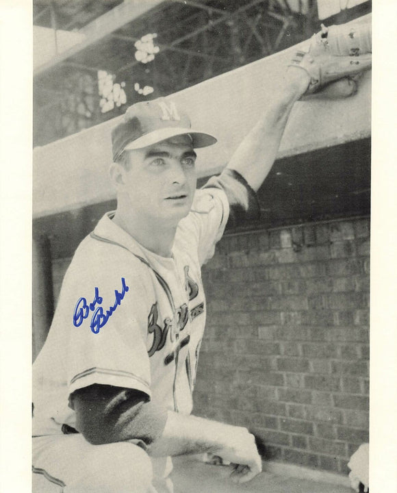 Bob Buhl (d. 2010) Signed Autographed Glossy 8x10 Photo Milwaukee Braves - COA Matching Holograms