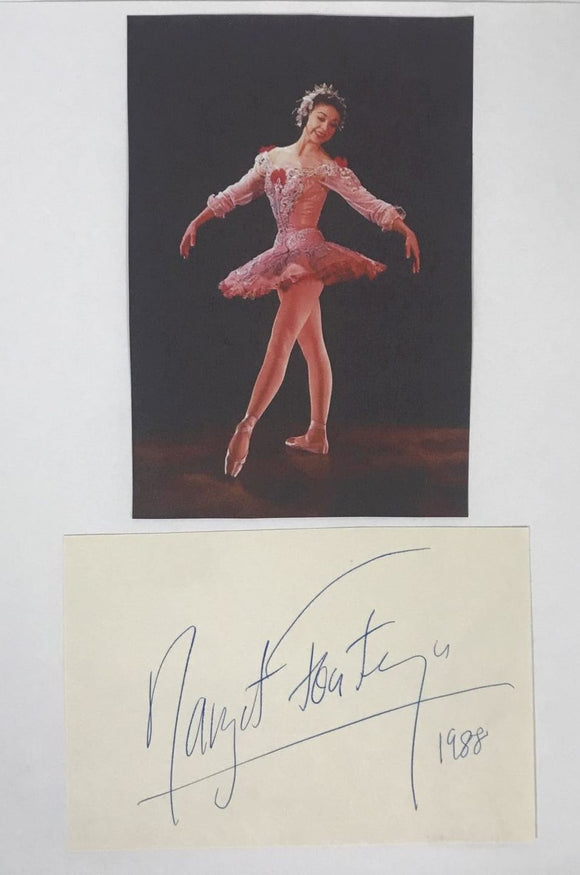 Margot Fonteyn (d. 1991) Signed Autographed 8.5x11 Vintage Signature Display - Lifetime COA
