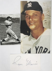 Roger Maris (d. 1985) Signed Autographed 8.5x11 Signature Display New York Yankees - Lifetime COA
