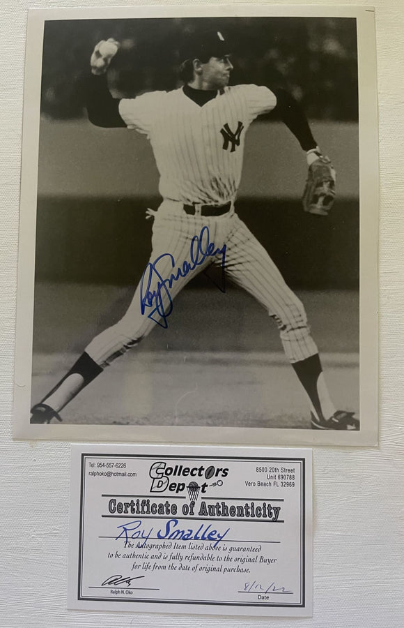 Roy Smalley Signed Autographed Vintage Glossy 8x10 Photo - New York Yankees