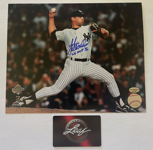 John Wetteland Signed Autographed Glossy 8x10 Photo New York Yankees - Leaf Authenticated