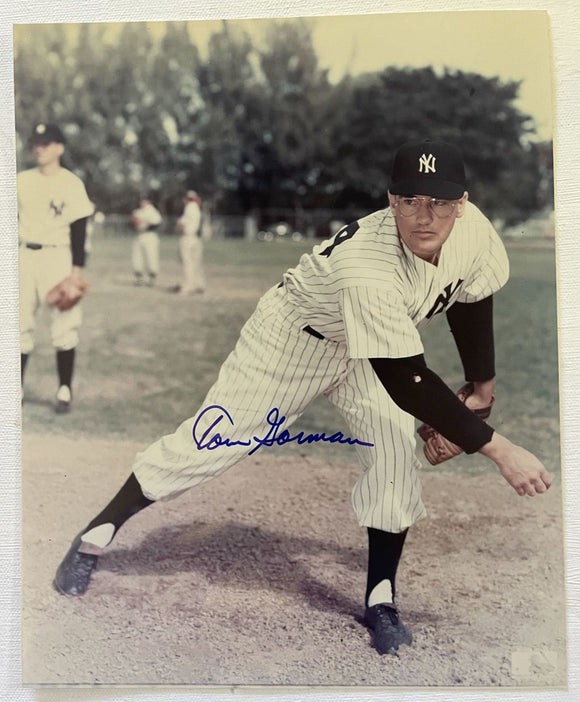 Tom Gorman (d. 1992) Signed Autographed Glossy 8x10 Photo New York Yankees - Stacks of Plaques